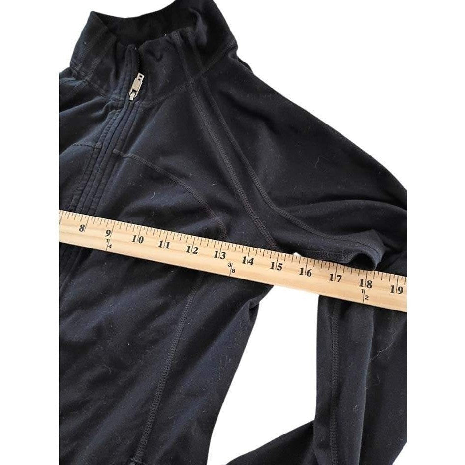 Madewell Black Zip Up Jacket Wool Alpaca Blend  Mock Neck Long Slve Thumbholes M