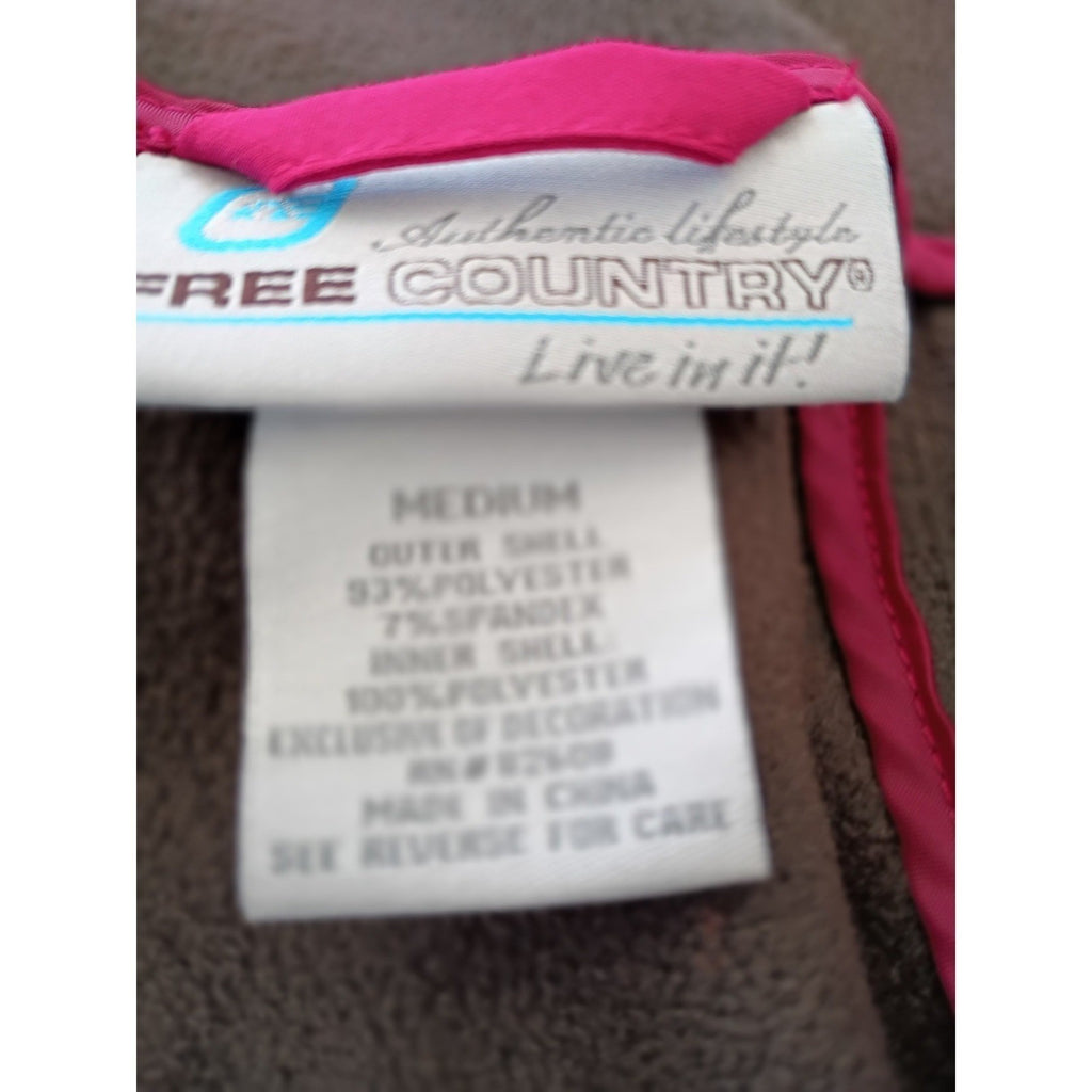 Free Country Womens Softshell Jacket Magenta Pink Fleece Lined Size M RN 82608