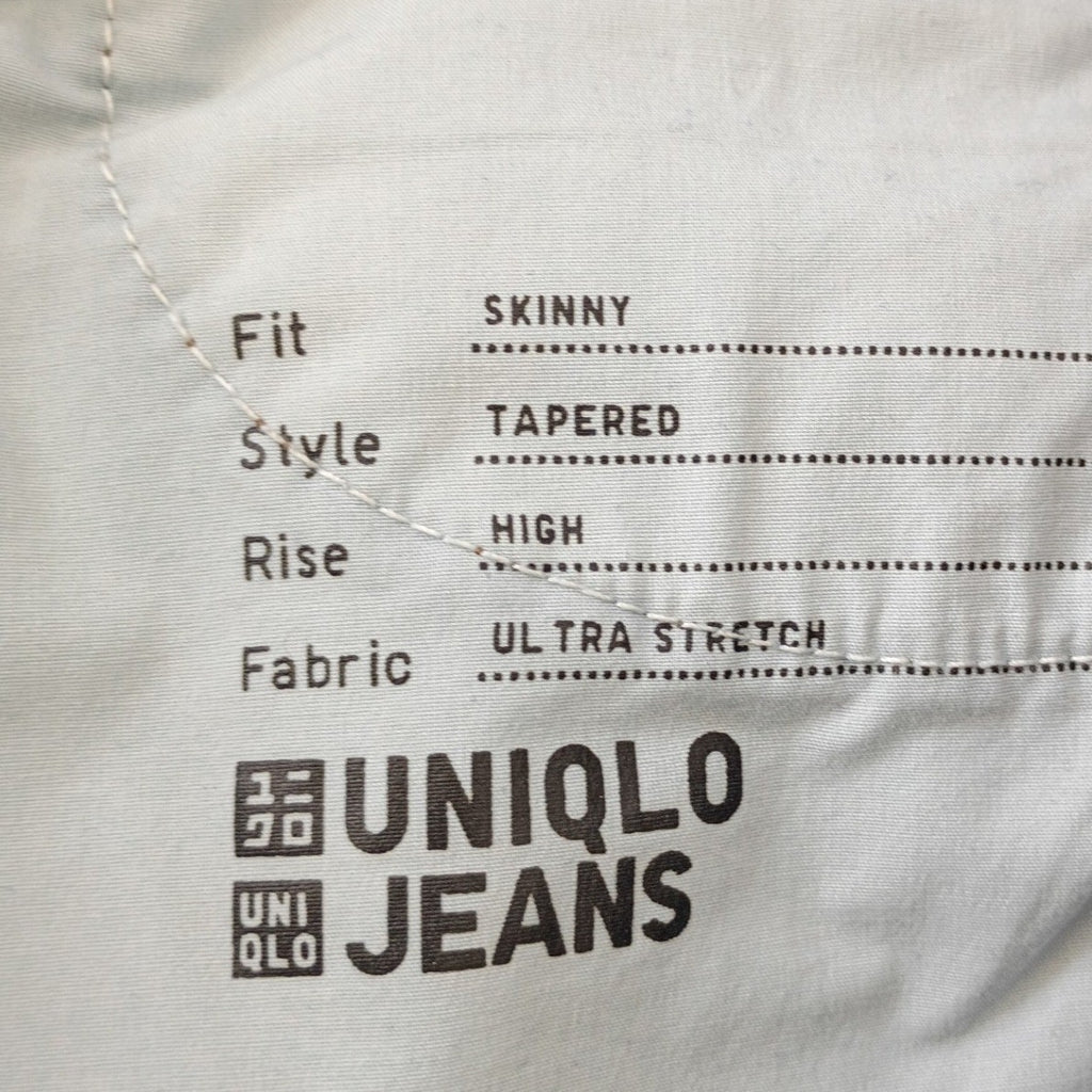Uniqlo Ultra Stretch Skinny Jeans High Rise Tapered Medium Wash Blue 26x26