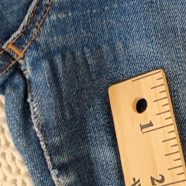 Madewell High Rise Skinny Jeans Medium Wash Raw Hem Blue Denim 29x27 Boho