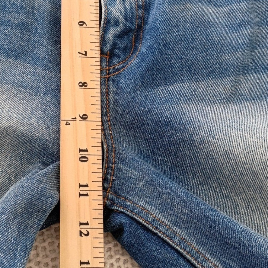 Revice LA High Rise Straight Leg Jeans 90s Rigid Denim Distressed 25x26