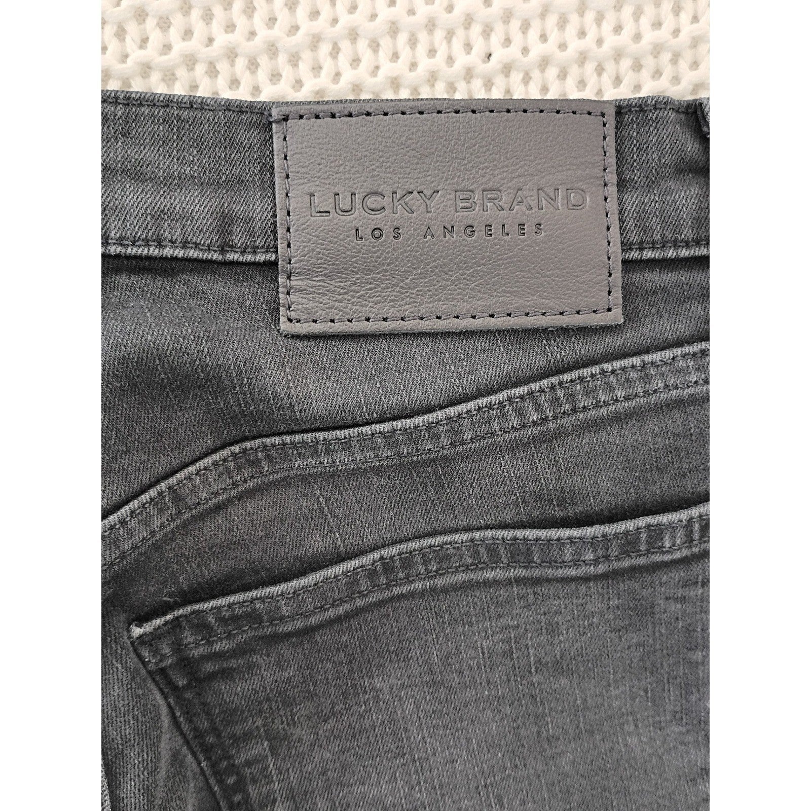 Lucky Brand Ava Mid Rise Crop Mini Boot Jeans Black Raw Hem  26x24 NWOT $99 MSRP