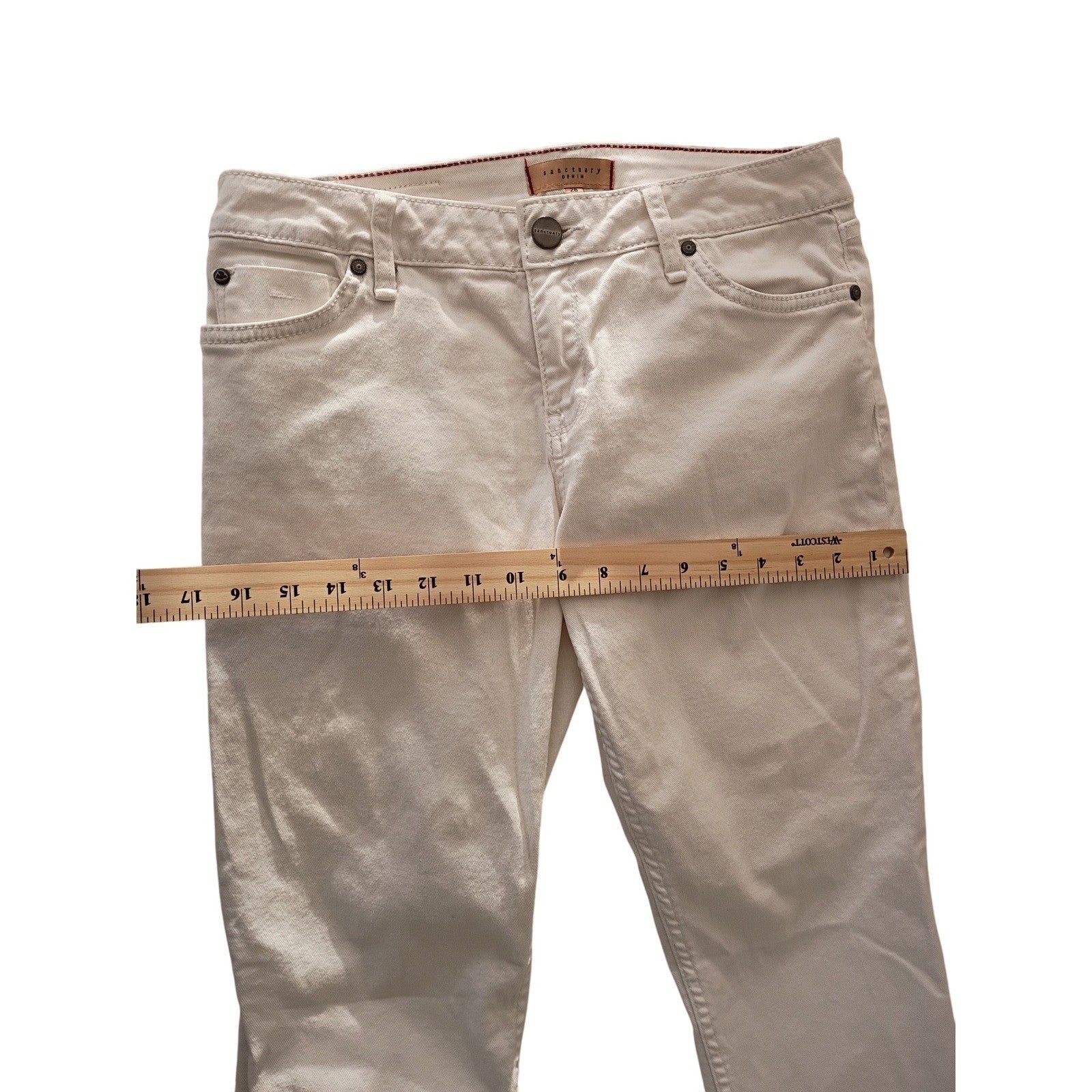 Sanctuary Denim NWOT Cream Beige Straight Leg Jeans Size 28x28 Classic $129
