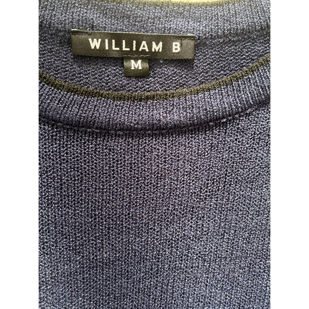 William B Bell Sleeve Knit Sweater Navy Blue Boho Flowy Pullover Womens M