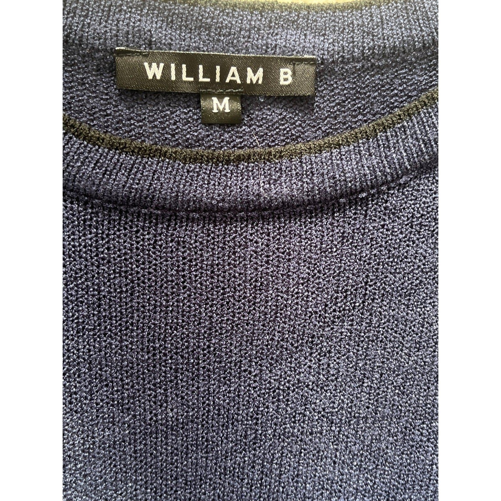 William B Bell Sleeve Knit Sweater Navy Blue Boho Flowy Pullover Womens M
