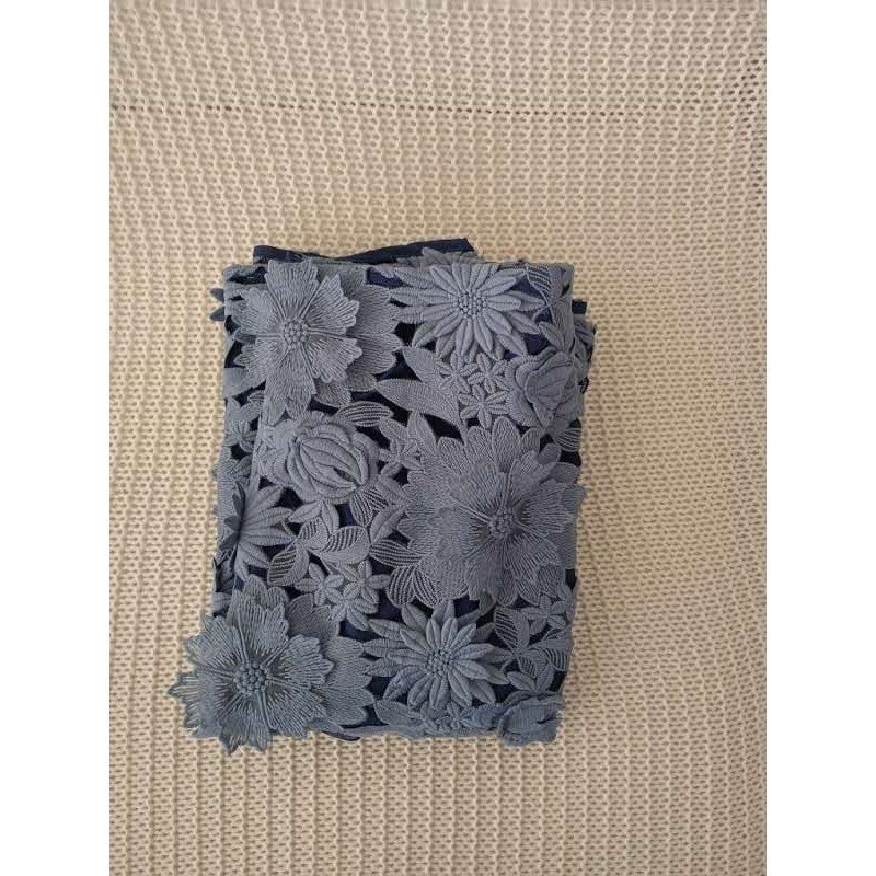 French Connection Blue Grey 3D Floral Lace Mini Skirt W32 S12 L Party Wedding