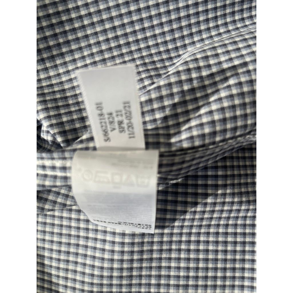 Banana Republic Untucked Fit Gingham Shirt M 100% Cotton Non-Iron Button Down