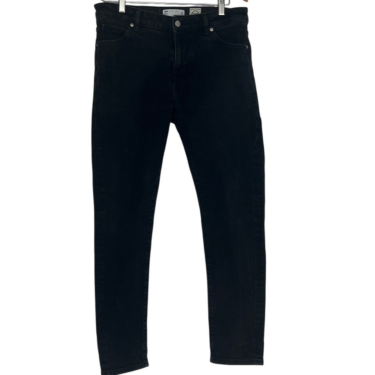 ASOS DESIGN Men's Straight Leg Black Denim Jeans W32 L30 Classic Minimalist 90s