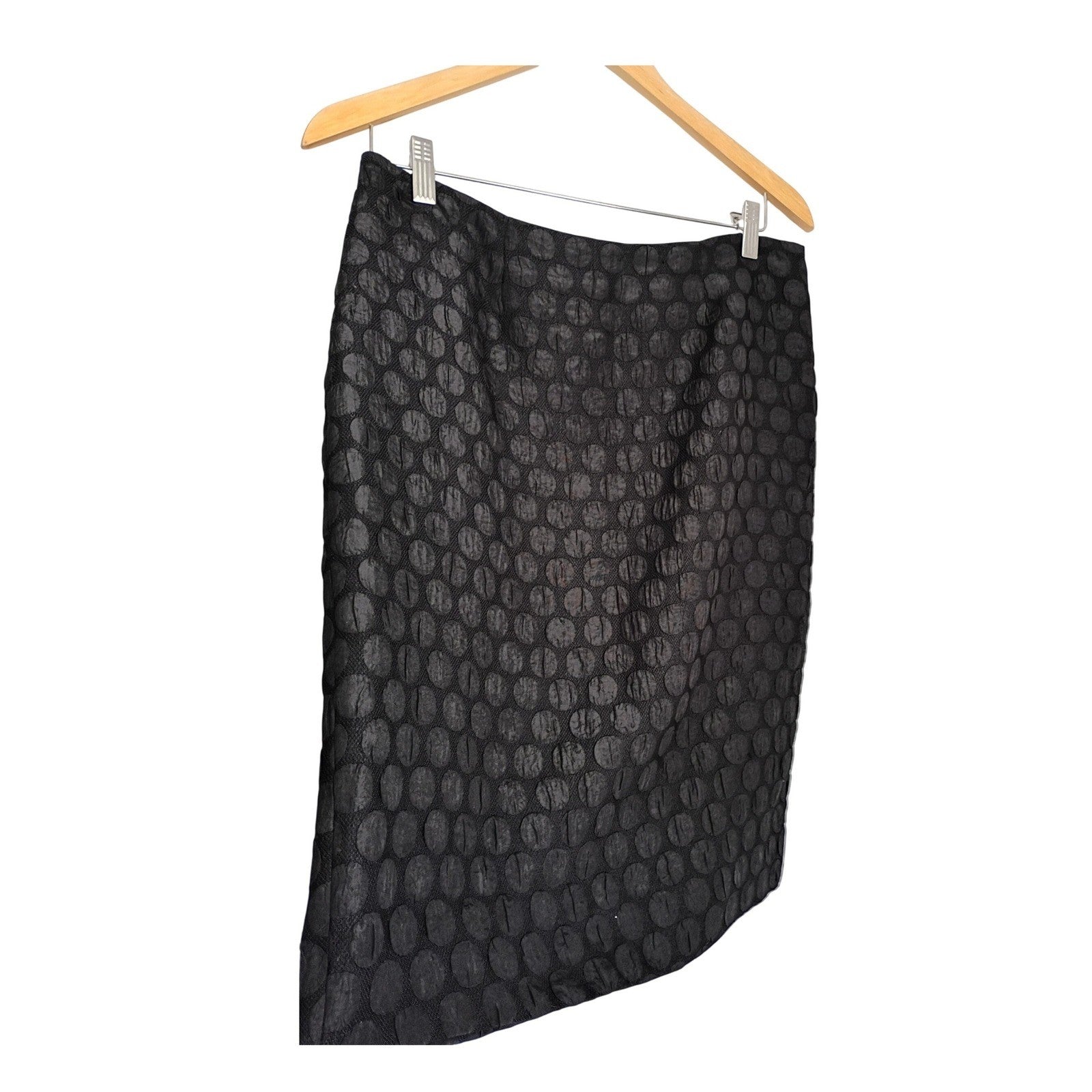 Maeve Anthropologie Black Textured Polka Dot Jacquard Pencil Skirt Medium 8