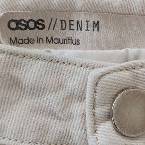 ASOS Denim Ecru Off White Wide Leg Jeans 26x26 100% Cotton High Waisted $55