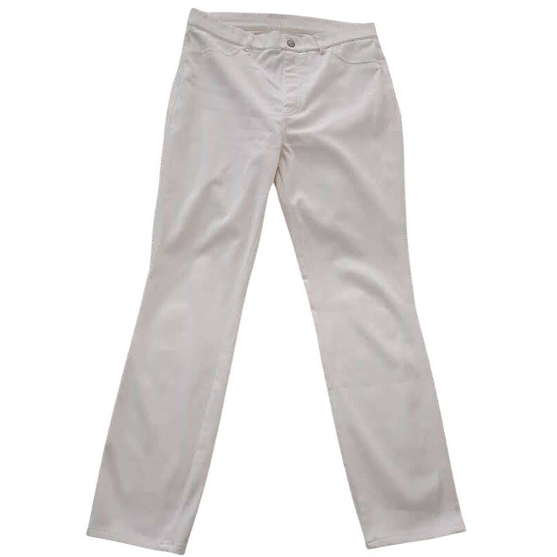 Uniqlo Ultra Stretch Cropped Slim Pants Cream Off White Waist 30x26 Easy Fit
