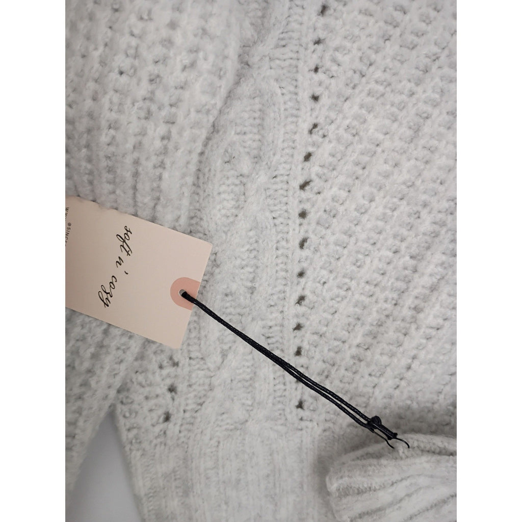Sincerely Jules NWT Cable Knit Quarter Zip Cozy Cropped Sweater S Preppy Y2K