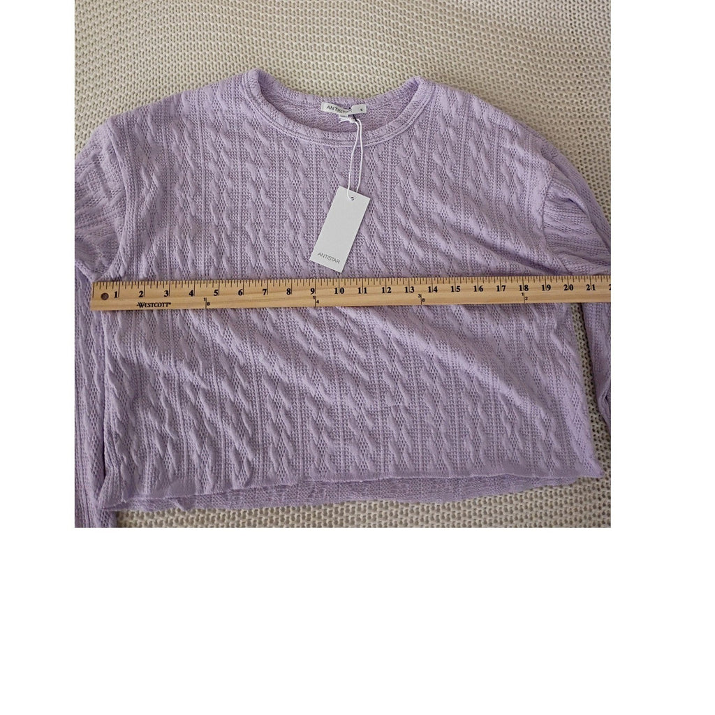 ANTISTAR  NWT Lavender Y2K Fairy Babydoll Cozy Cropped Knit Top Size S Trendy