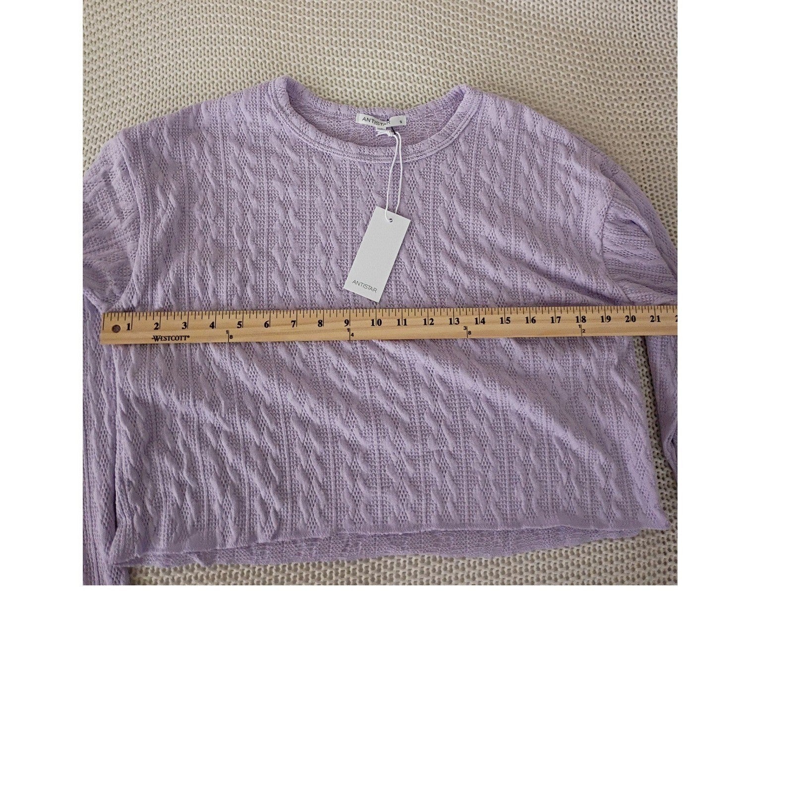 ANTISTAR  NWT Lavender Y2K Fairy Babydoll Cozy Cropped Knit Top Size S Trendy
