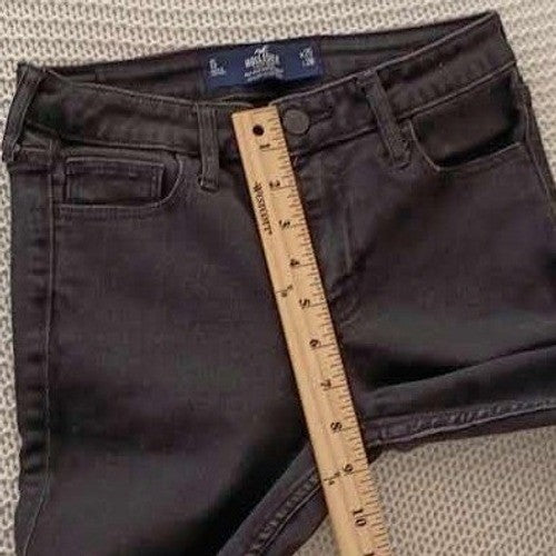 Hollister Mid Rise Super Skinny Jeans Black Stretch Womens 1S 25x28