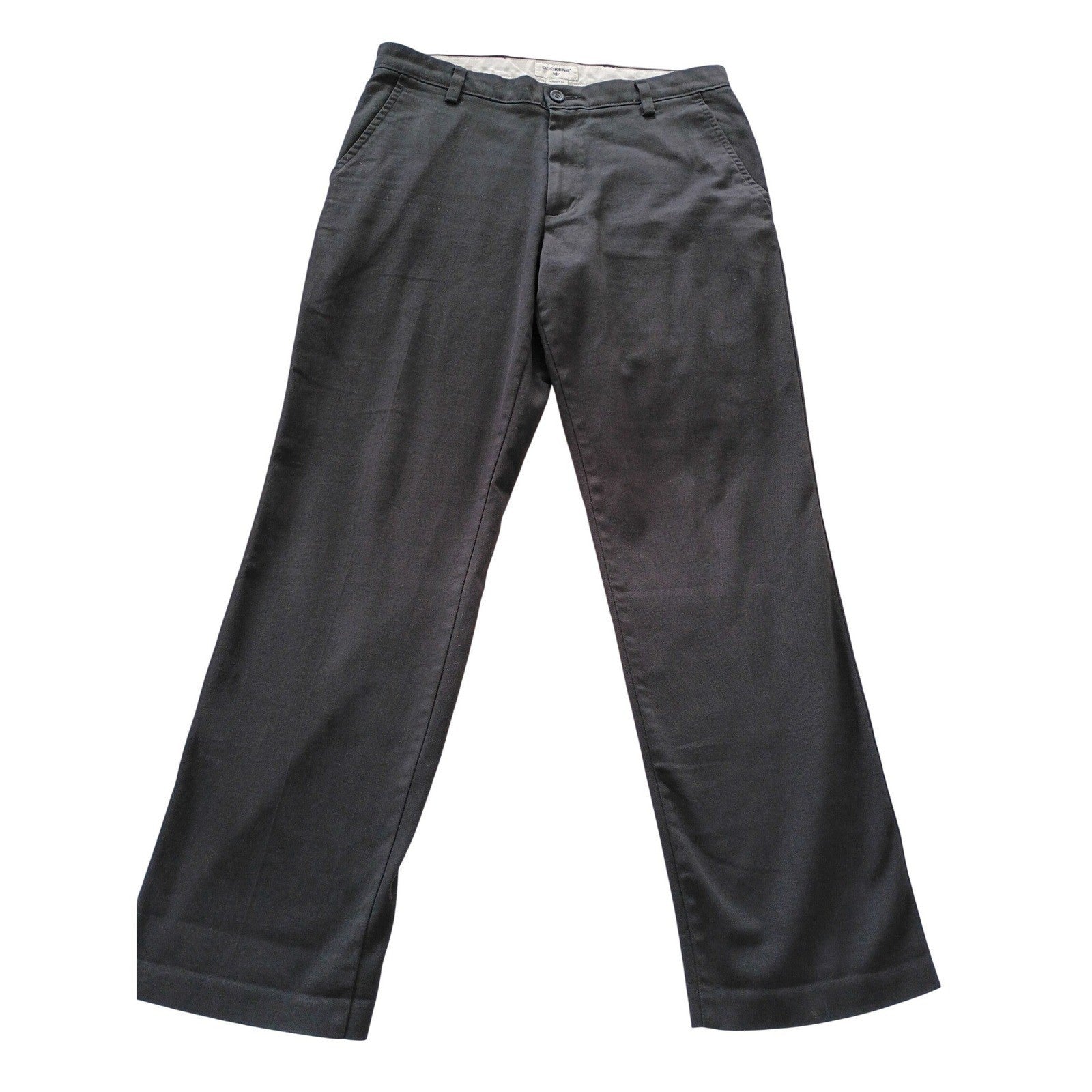 Dockers Men's 33x32 Black Chino Pants Straight Fit Cotton Stretch  Work Sits