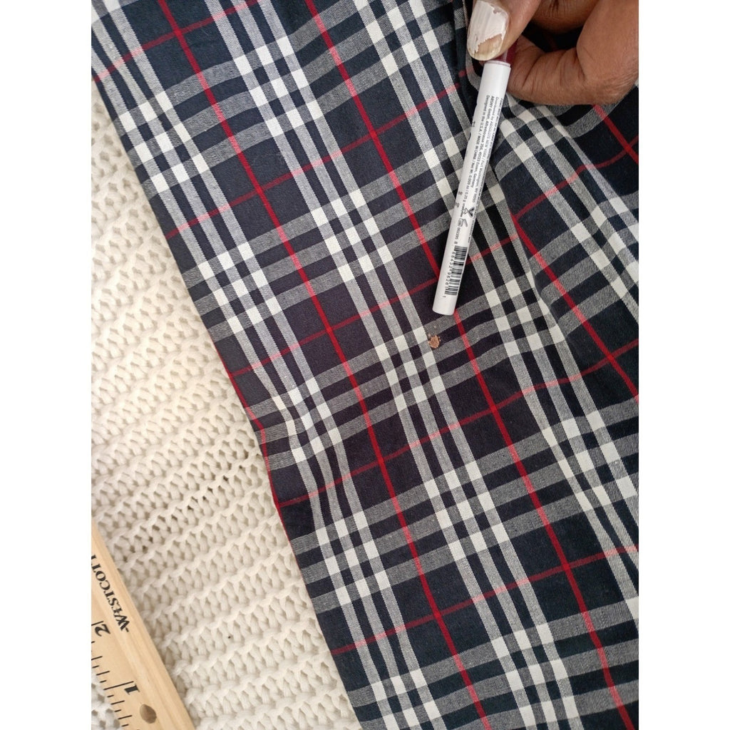 SPENSE Classic Black White Checkered Red Button Front Shirt Blouse L Casual Chic