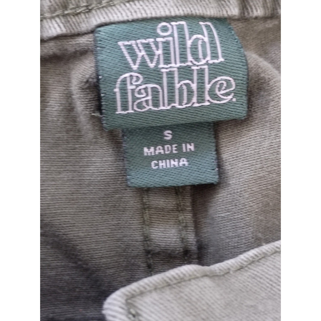 Wild Fable Y2K Olive Cargo Pants Wide Leg High Rise Stretch Twill Small NWOT