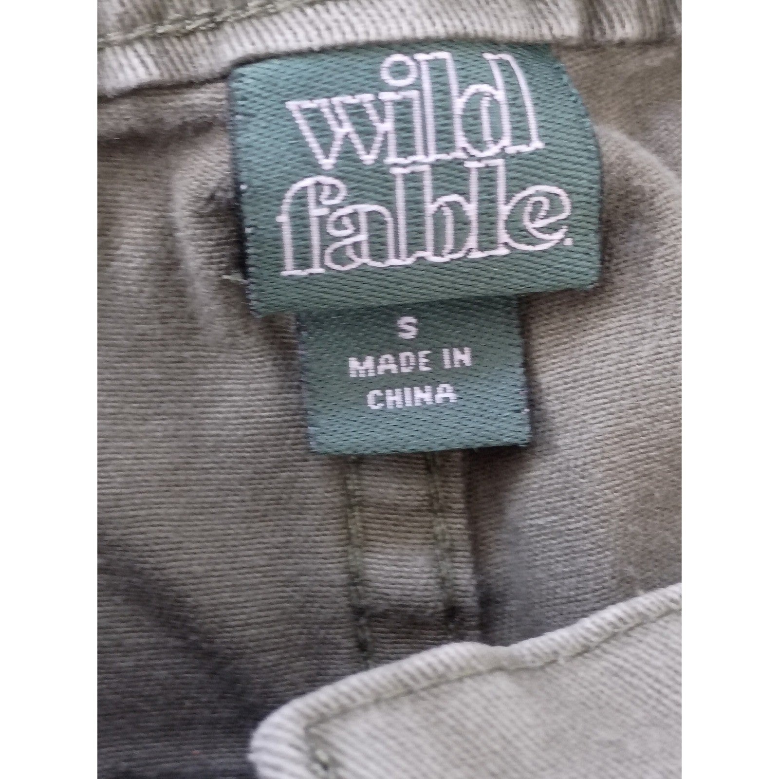 Wild Fable Y2K Olive Cargo Pants Wide Leg High Rise Stretch Twill Small NWOT