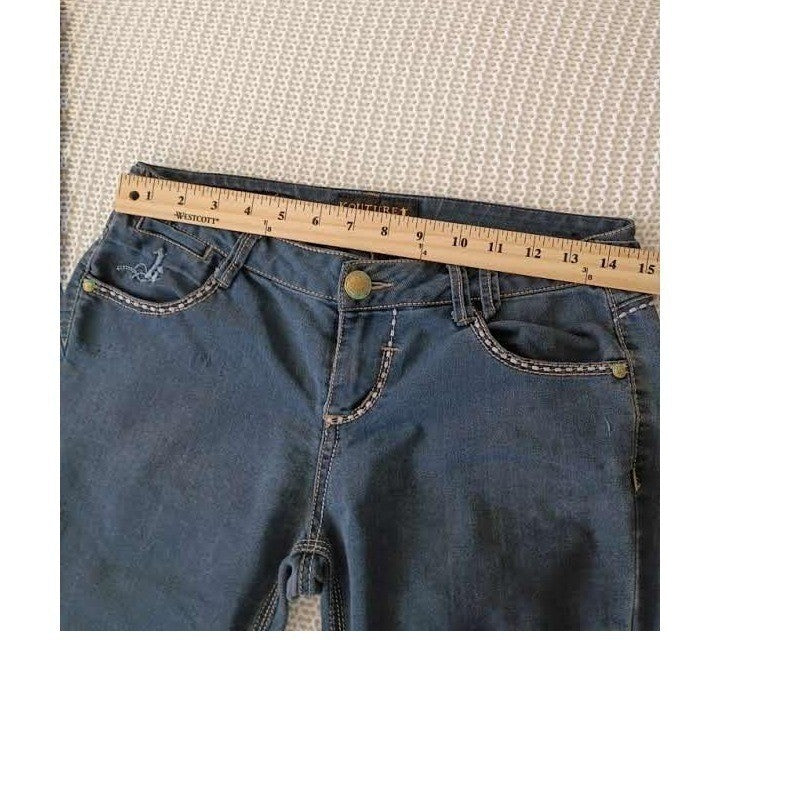 VTG Kouture Kimora Lee Simmons Y2K McBling Embroidered Jeans Dark W28x29 Low Ris