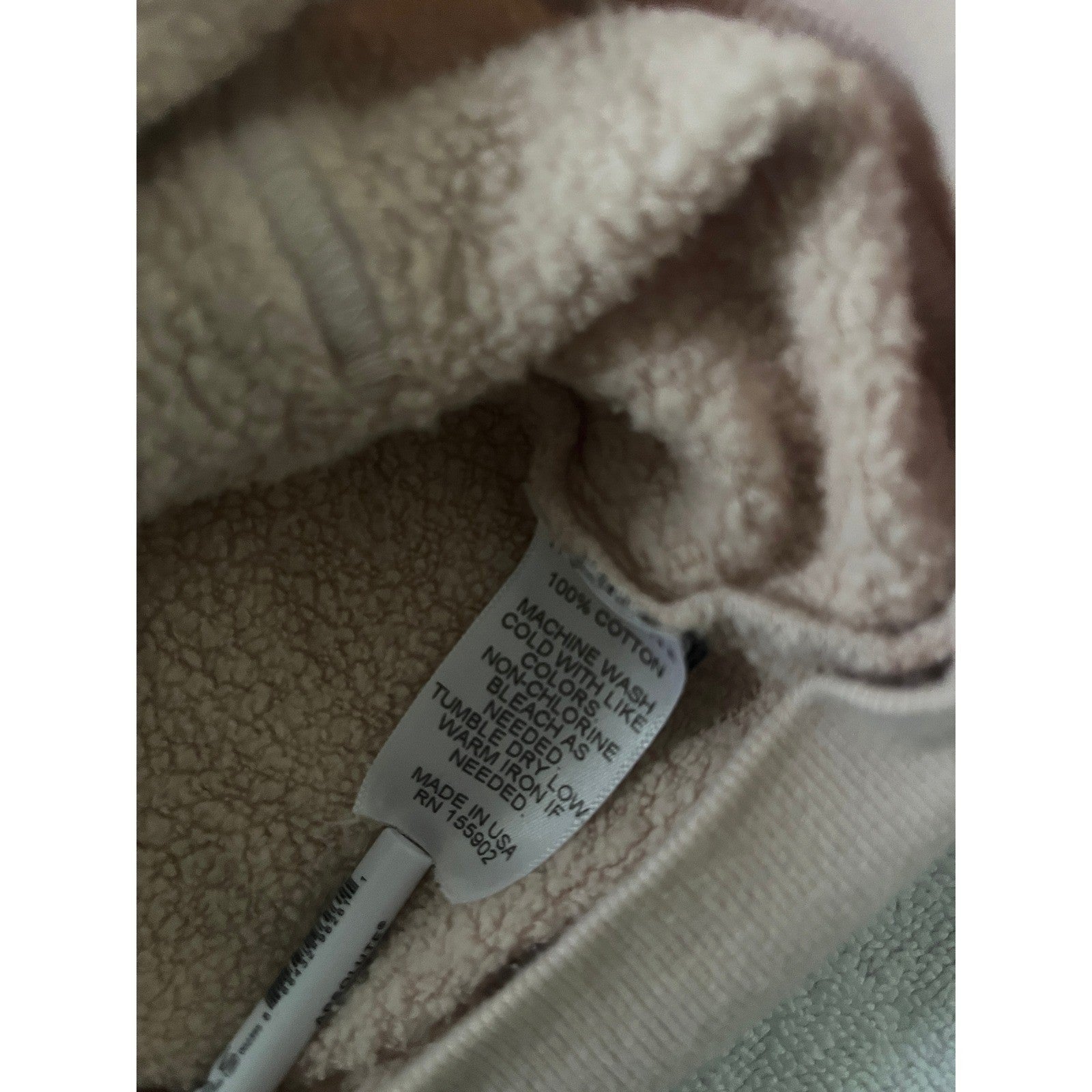 HONORINE Pink Cotton Terry Hooded Sweatshirt Hoodie Fits S/M; Boho Casual