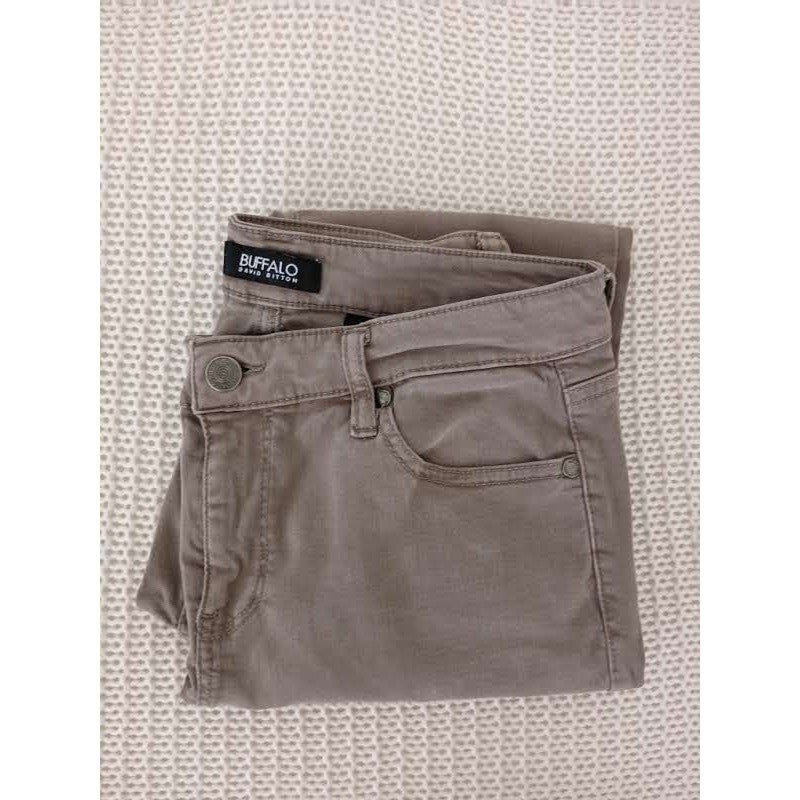 Buffalo David Bitton Womens Skinny Pants Taupe Brown Stretch Sz 6/28x27 Mid Rise