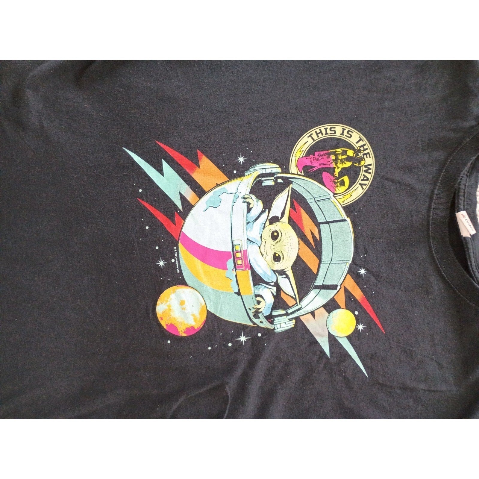 Star Wars Mandalorian Grogu This Is The Way Black 100% Cotton Graphic Tee M/L