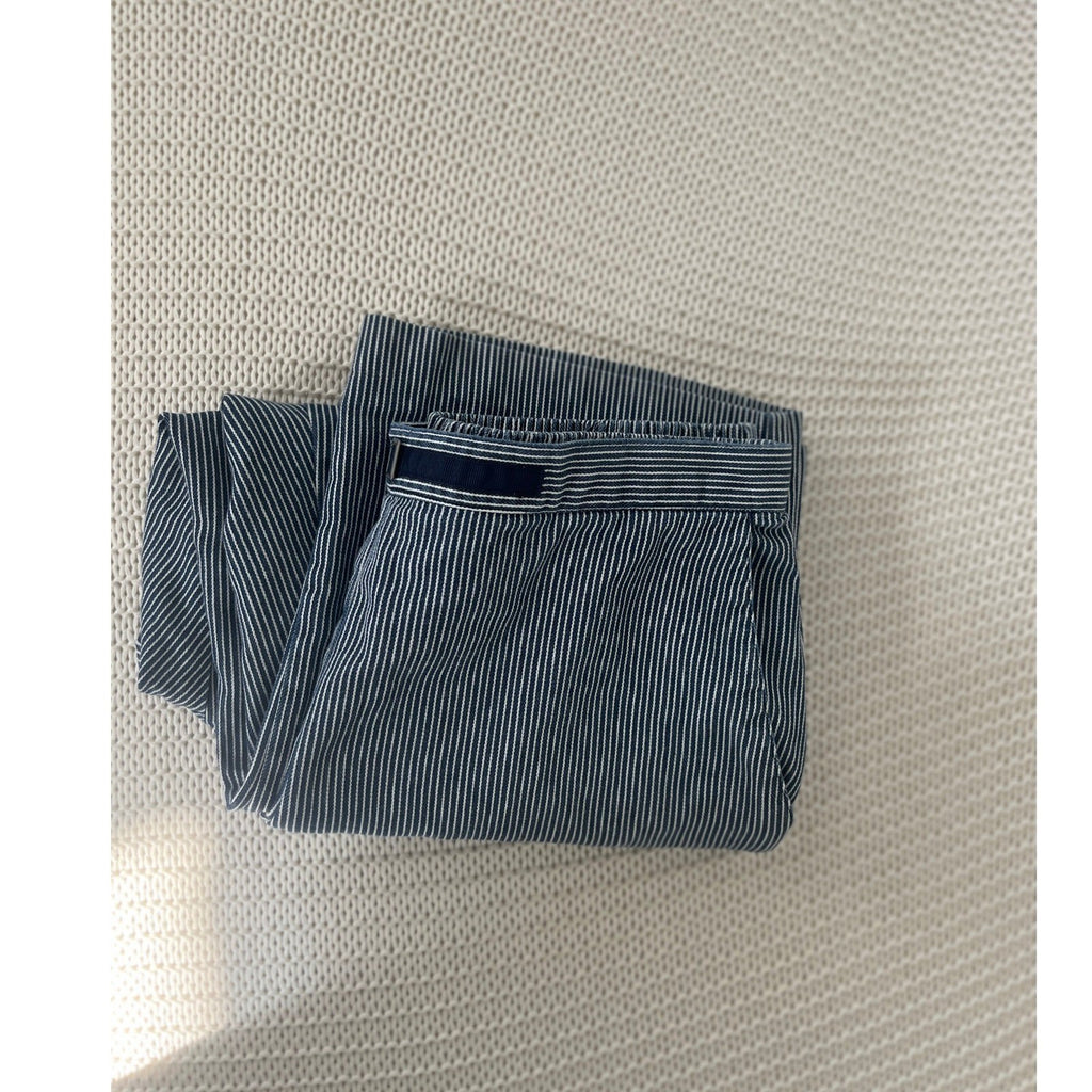 Alfred Dunner Striped Cotton Pull On Rouched W Pants Straight Leg Fits X/XL