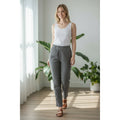 HAVE Los Angeles Linen Blend High Waisted Pleated Trousers Olive Green Sz Mx27
