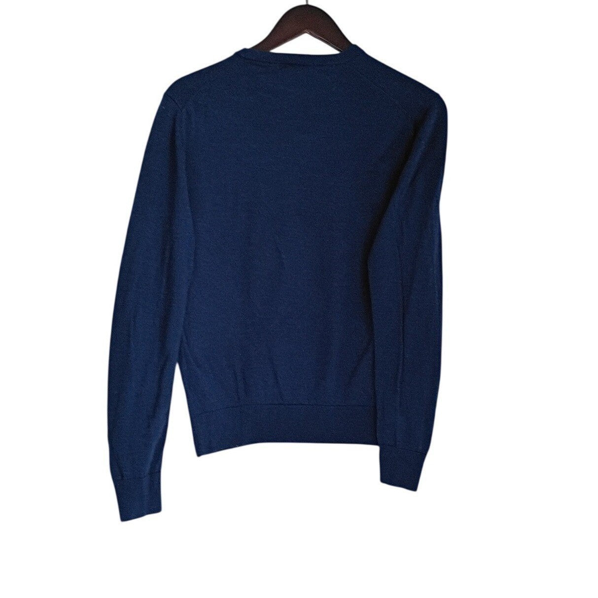 Uniqlo Men's Navy 100% Extra Fine Merino Wool Crew Neck Sweater Large