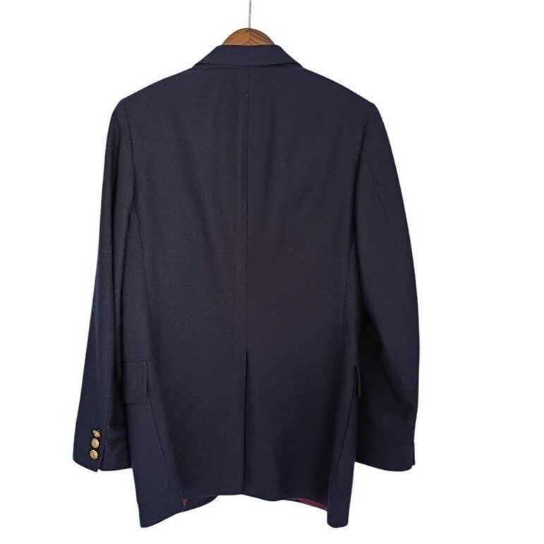 Pietro Rossi Bob Kohn LA Navy Wool Blazer Gold Buttons Classic Preppy L