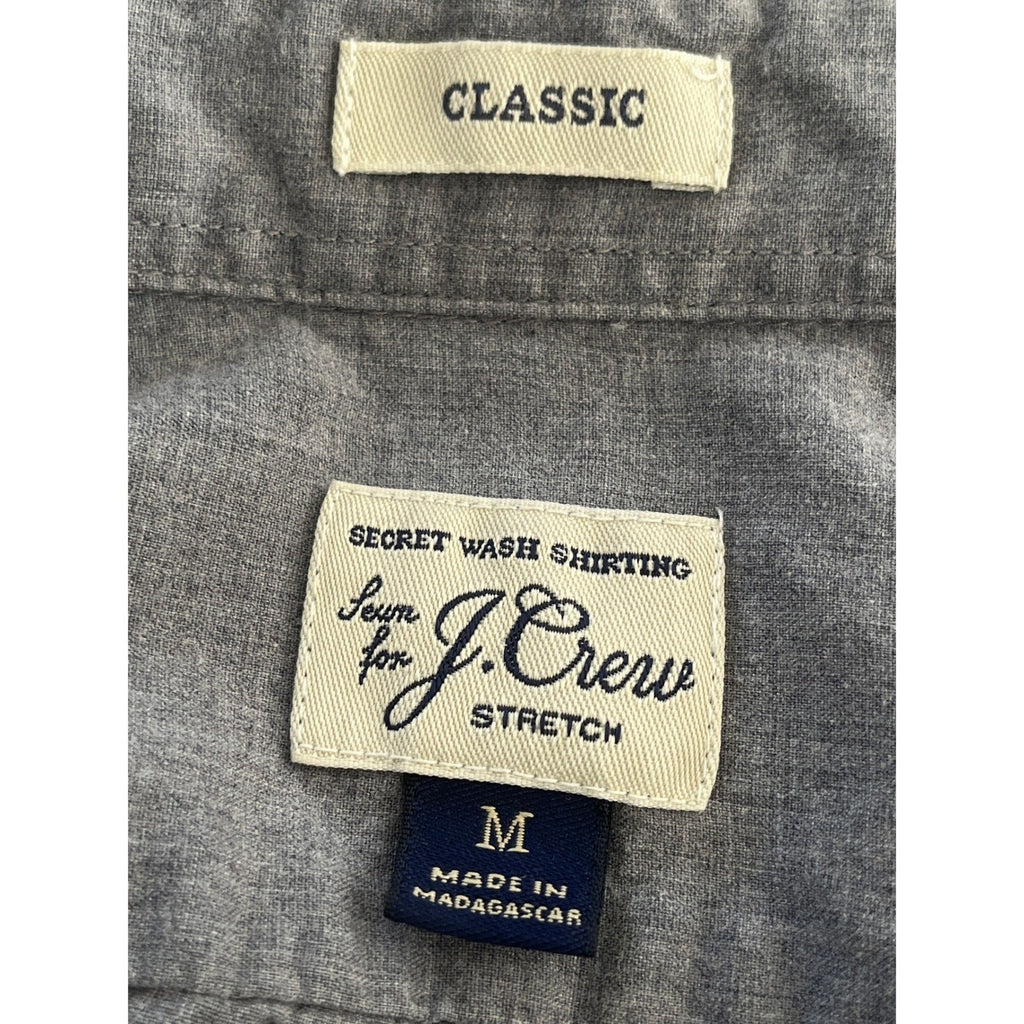 J.Crew Secret Wash Shirt Mens M Classic Fit Gray Stretch Button Down NWOT