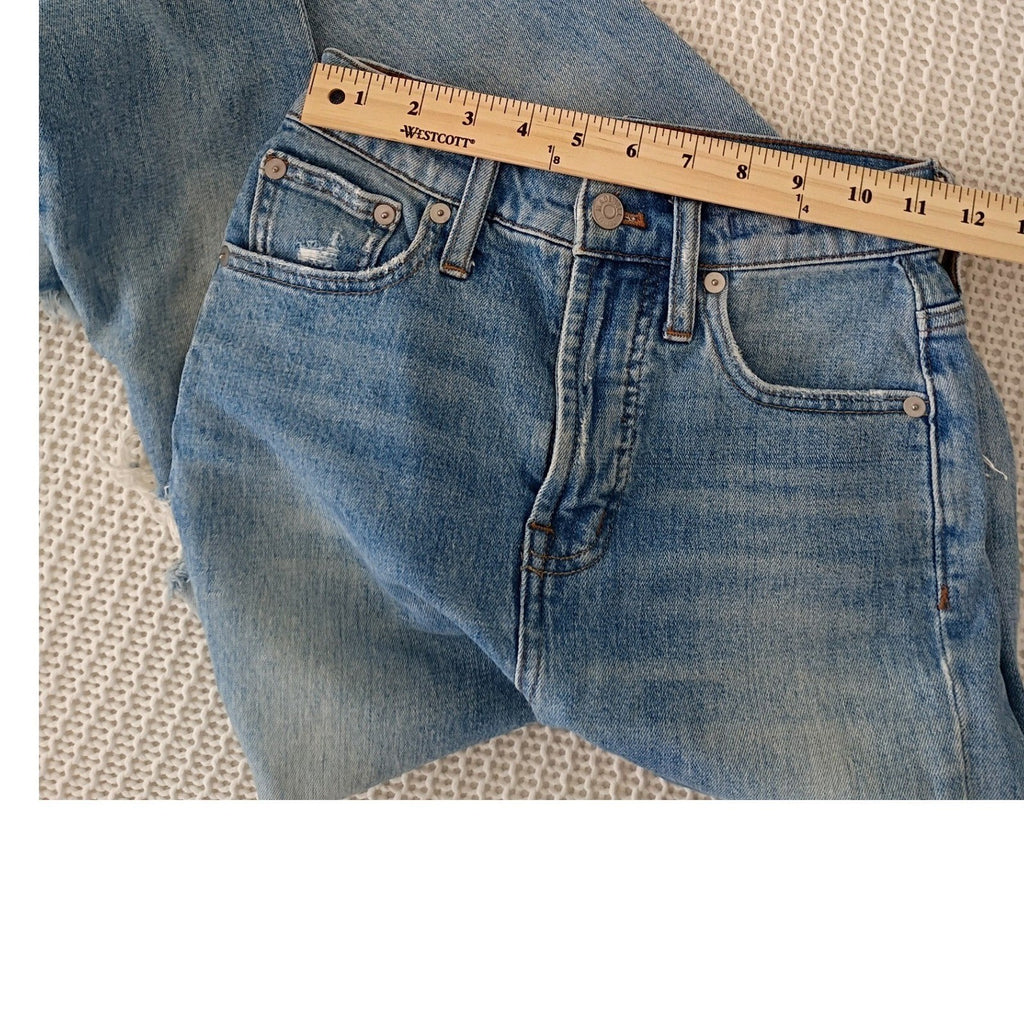 Madewell The Perfect Vintage Jeans Light Wash Distressed Frayed Hem 23x27 NWOT