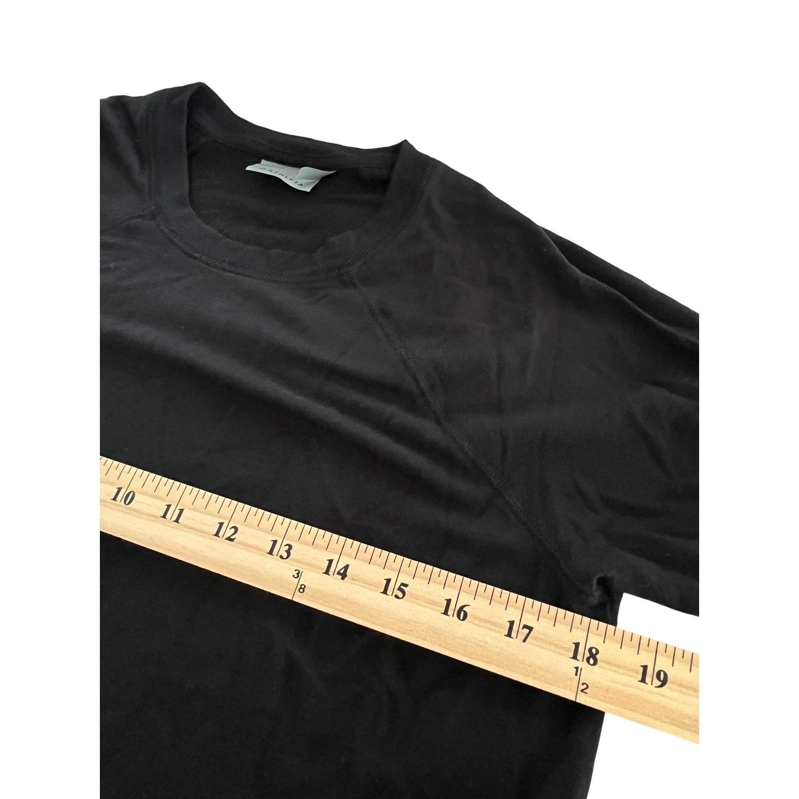 ATHLETA Black Wrap Front Long Sleeve Top S Modal Spandex Retro-Chic