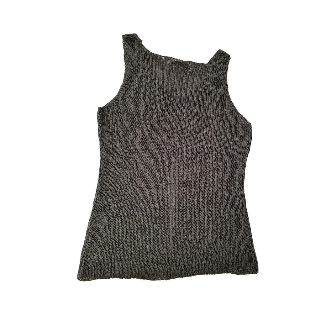 NWT -Zenana Olive Green Open Knit V-Neck Tank Top Sleeveless Vest XL