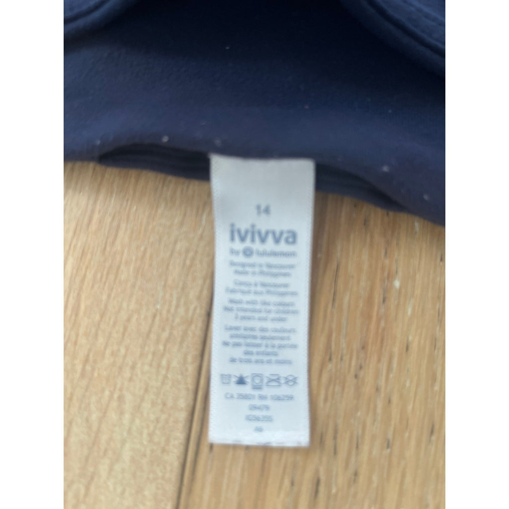 Ivivva Lululemon Navy Athletic Leggings Girls 14 Fits Womens Small