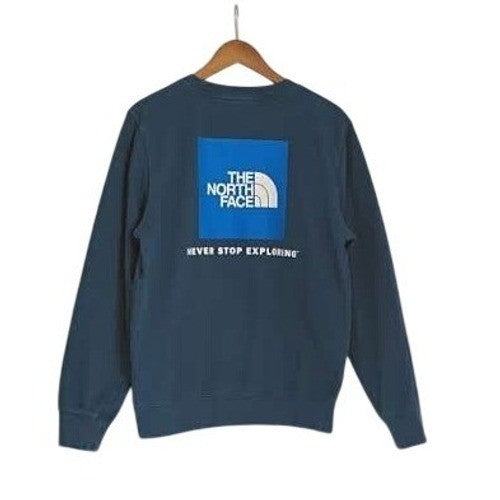 The North Face Blue Crewneck Sweatshirt Mens Medium Logo Graphic Outdoor