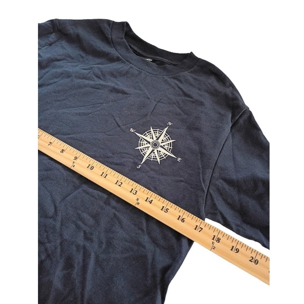 Alstyle Apparel Compass Rose Know Him Make Him Known Long Sleeve T Shirt Navy S