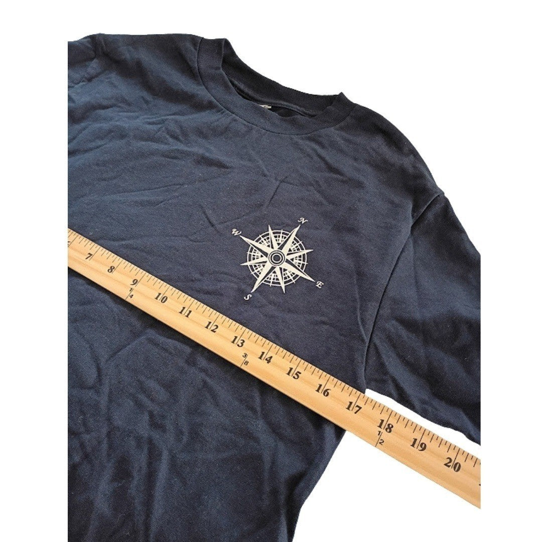 Alstyle Apparel Compass Rose Know Him Make Him Known Long Sleeve T Shirt Navy S