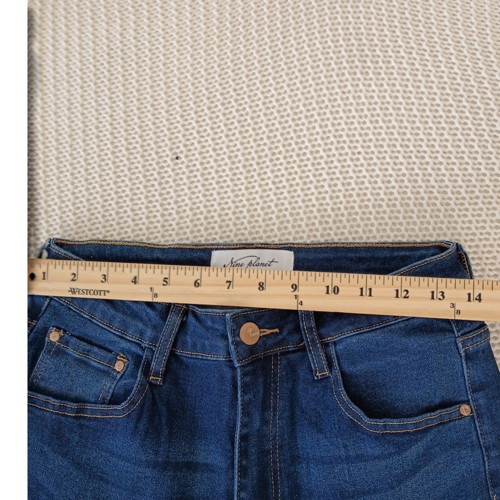 Nine Planet High Rise Bootcut Flare Jeans Dark Wash Stretch 29x28