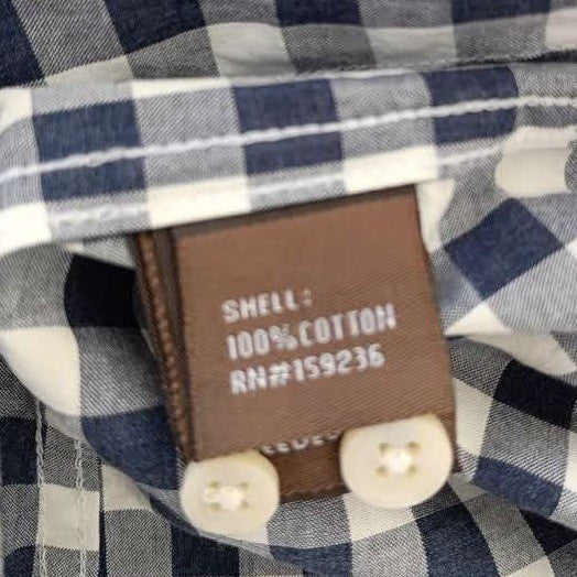 J.McLaughlin NWT Collis Shirt Navy White Gingham Check Button Down Casual Mens M