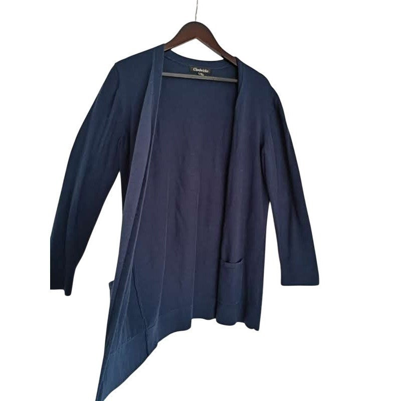 CHADWICKS 100% Cozy Casual Cotton Navy Blue Button Front Cardigan Size L