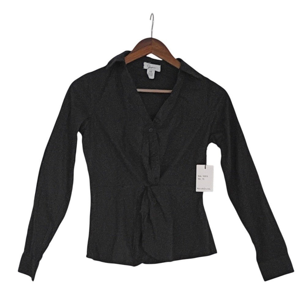 Japra NWT 100% Cotton Tailored Fit Long Sleeve Button Front Top Size S