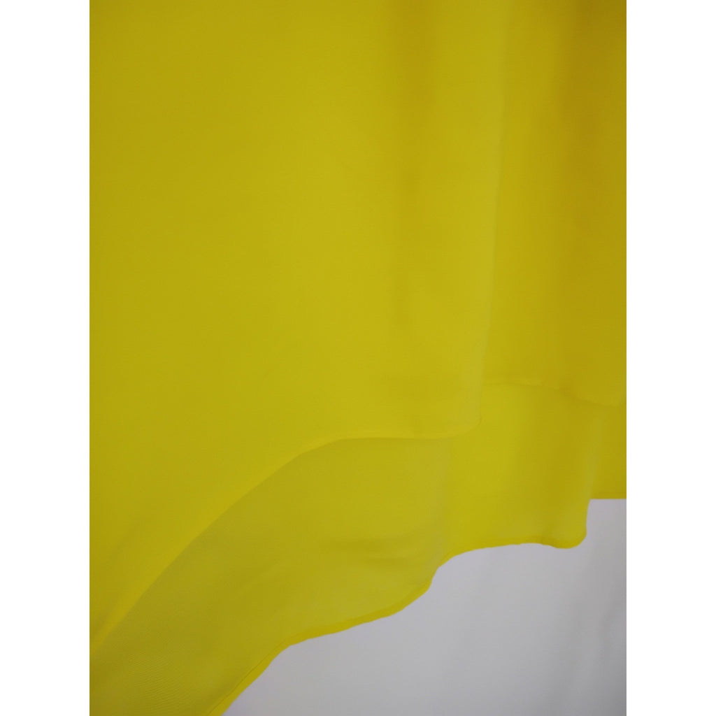 Maeve Anthropologie Citron Yellow Pleated Button Sleeve Rayon Blouse Fits S/M