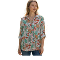 Paisley Print Button Up Shirt Small White Multi Color Boho Retro Chic Zara