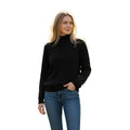 ZARA Black Cable Knit Fisherman Turtleneck Sweater 20% Wool Chunky Warm Winter M