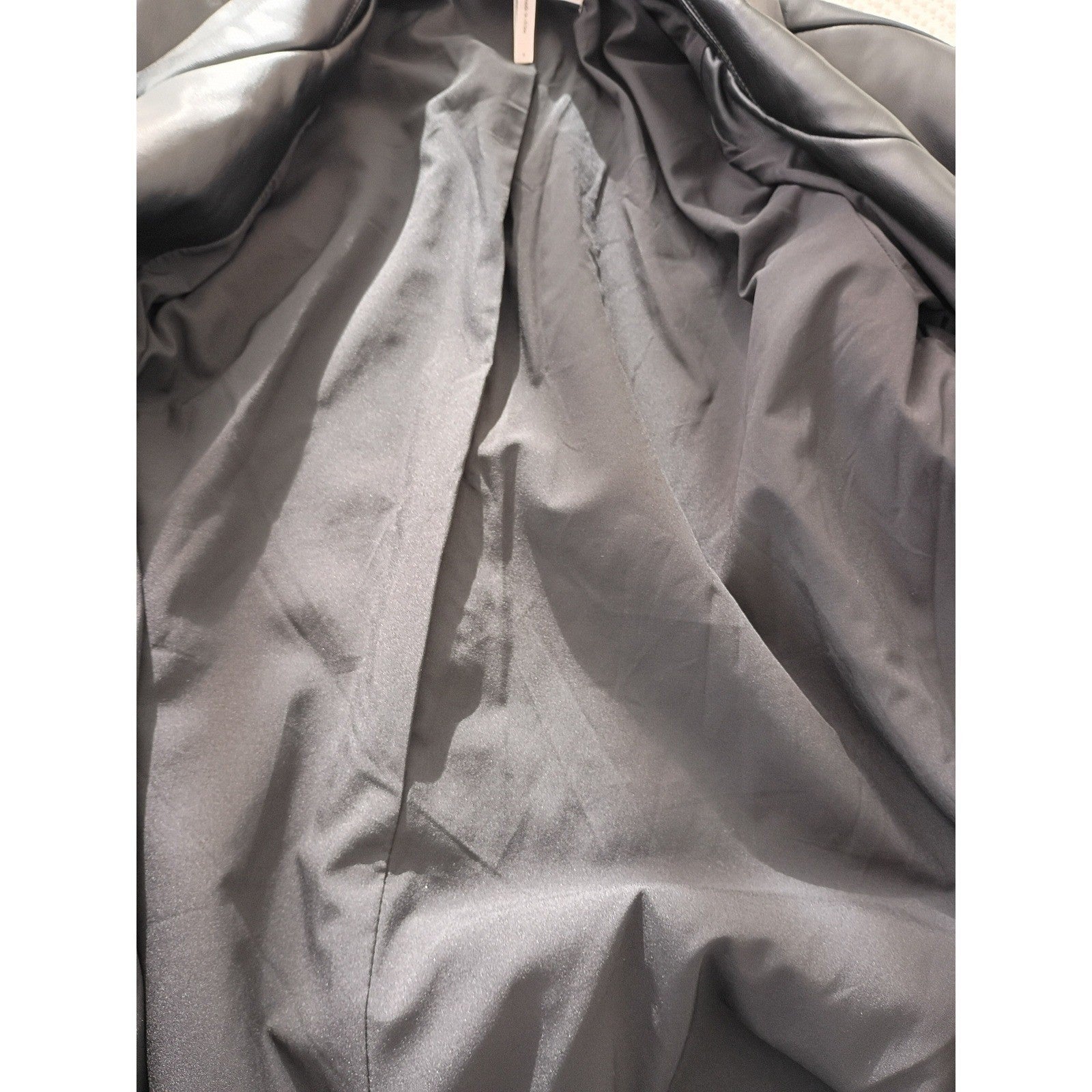BCBGeneration Black Faux Leather Blazer Jacket S Small 38 Single Button Y2K Chic