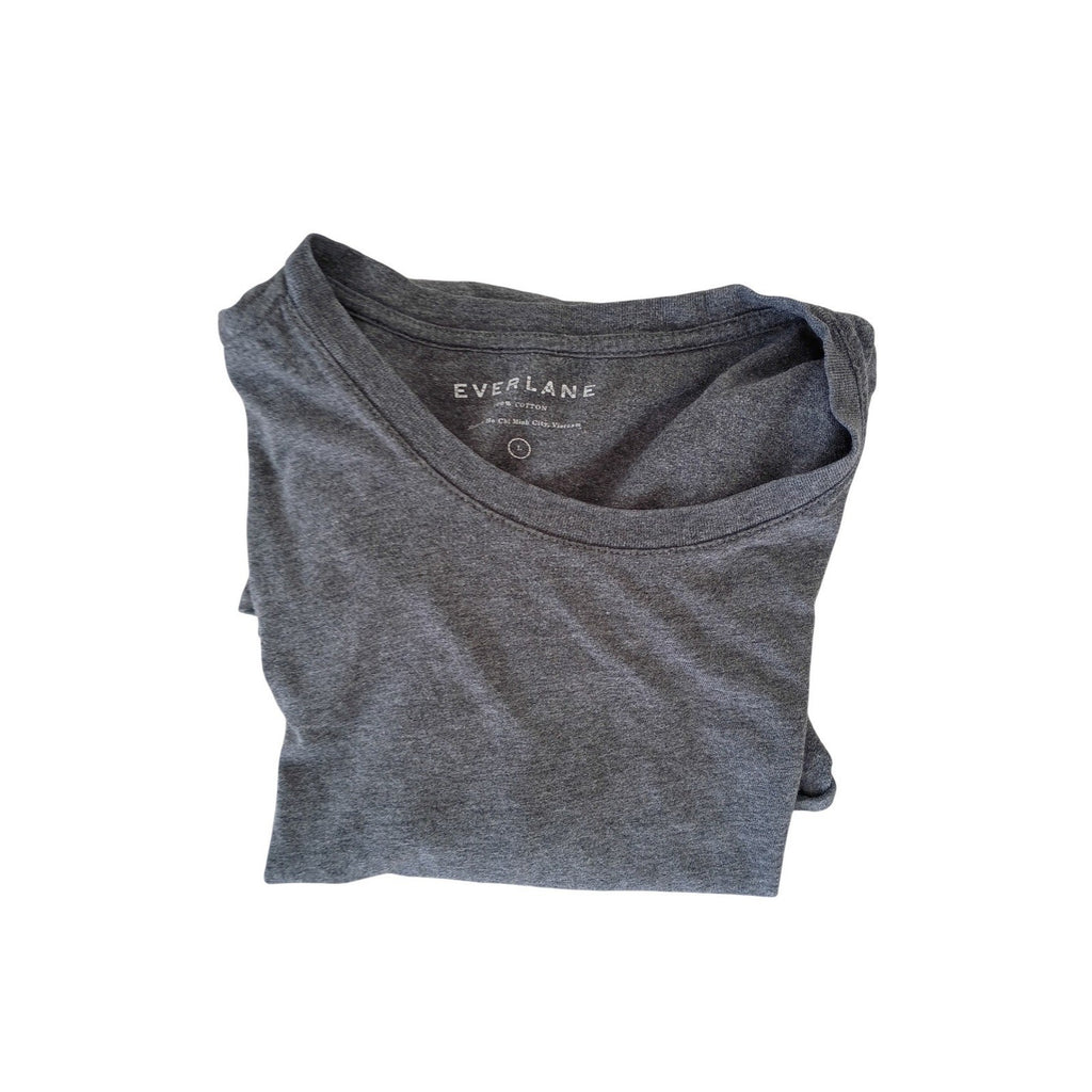 Everlane Crew Neck T Shirt Basic Essential Heather Gray Cotton Small/Medium