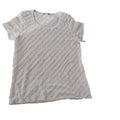 Only 9 White Textured Ruffle Tiered Crew Neck Top Medium Short Sleeve Coquette