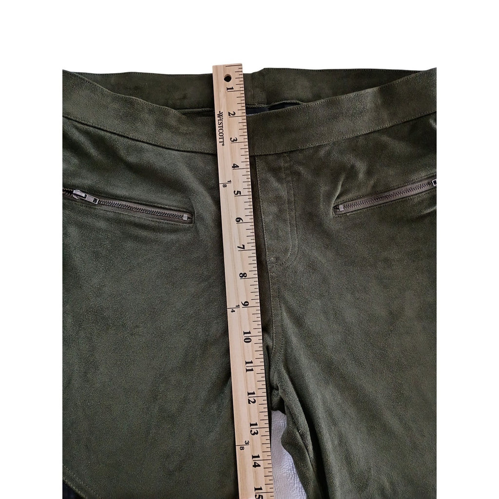 Simply Vera Wang Faux Suede Moto Leggings Pants Olive Green Size M